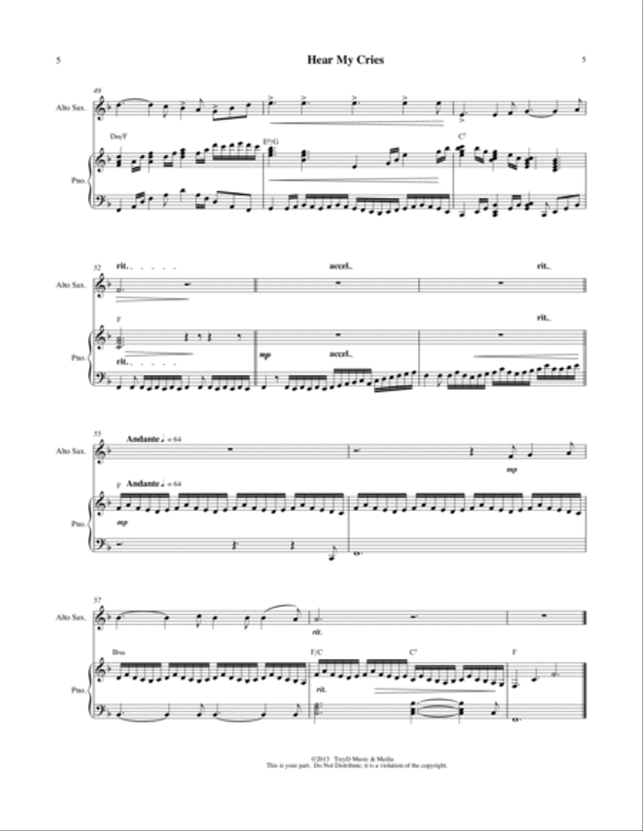 Hear My Cries Woodwind Duet scores gallery preview page 5