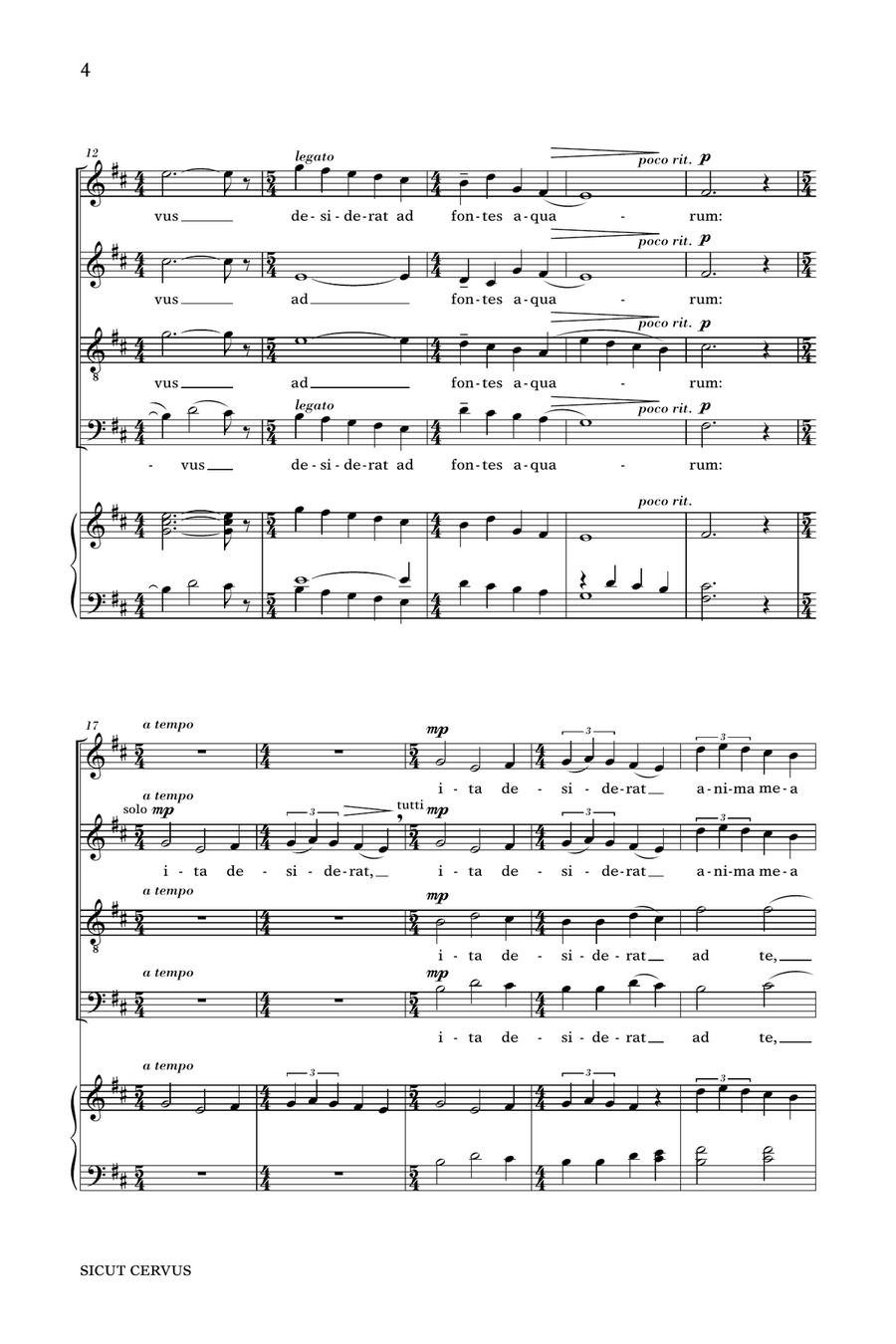 Sicut Cervus 4-Part scores gallery preview page 2