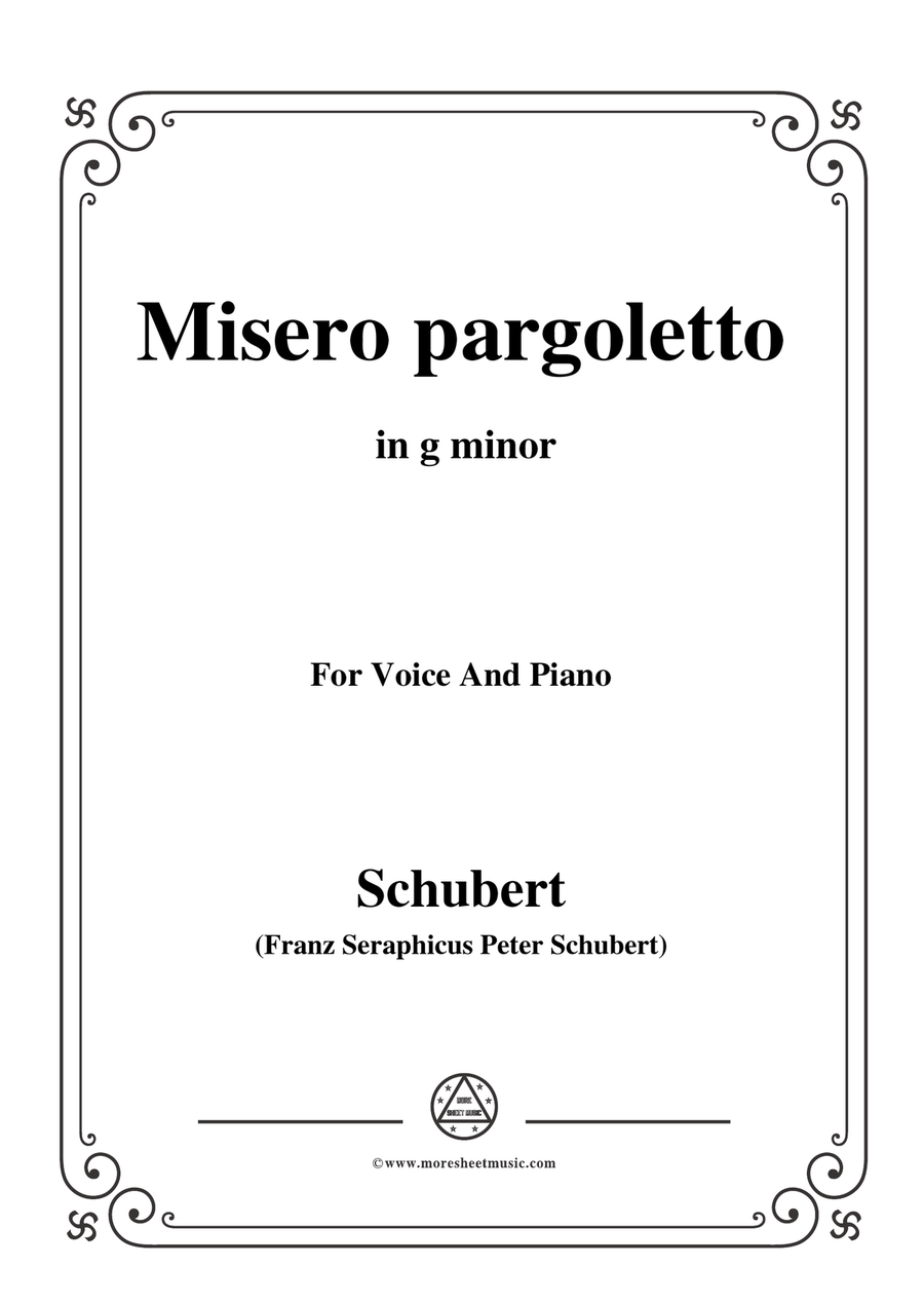 Schubert-Misero pargoletto,in g minor,for Voice&Piano