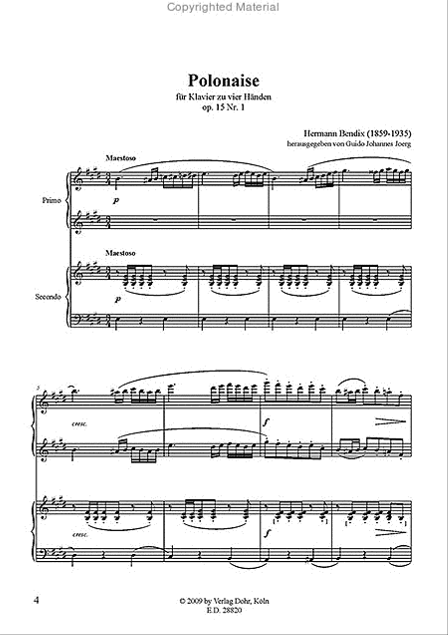 Polonaise für Klavier zu vier Händen op. 15/1 Piano Duet scores gallery preview page 2