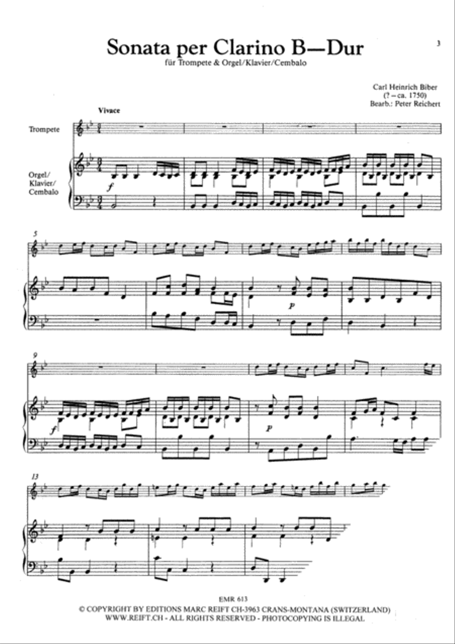 Sonata Bb Major Piccolo Trumpet scores gallery preview page 3