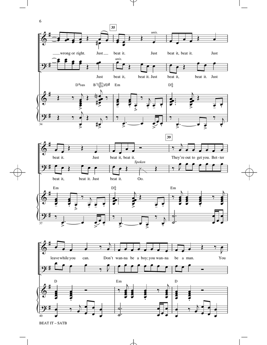 Beat It 4-Part scores gallery preview page 5