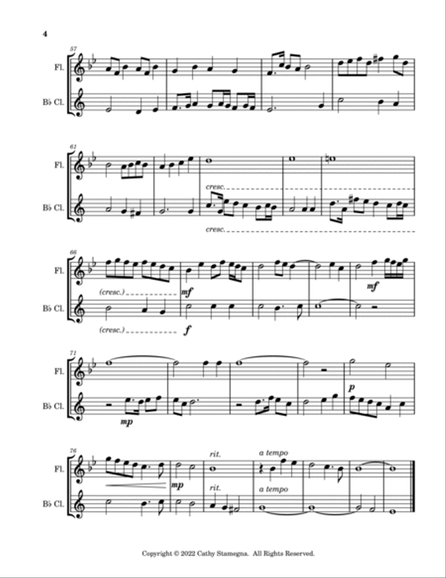 It Is Well With My Soul (Flute/Bb Clarinet Duet) Woodwind Duet scores gallery preview page 5