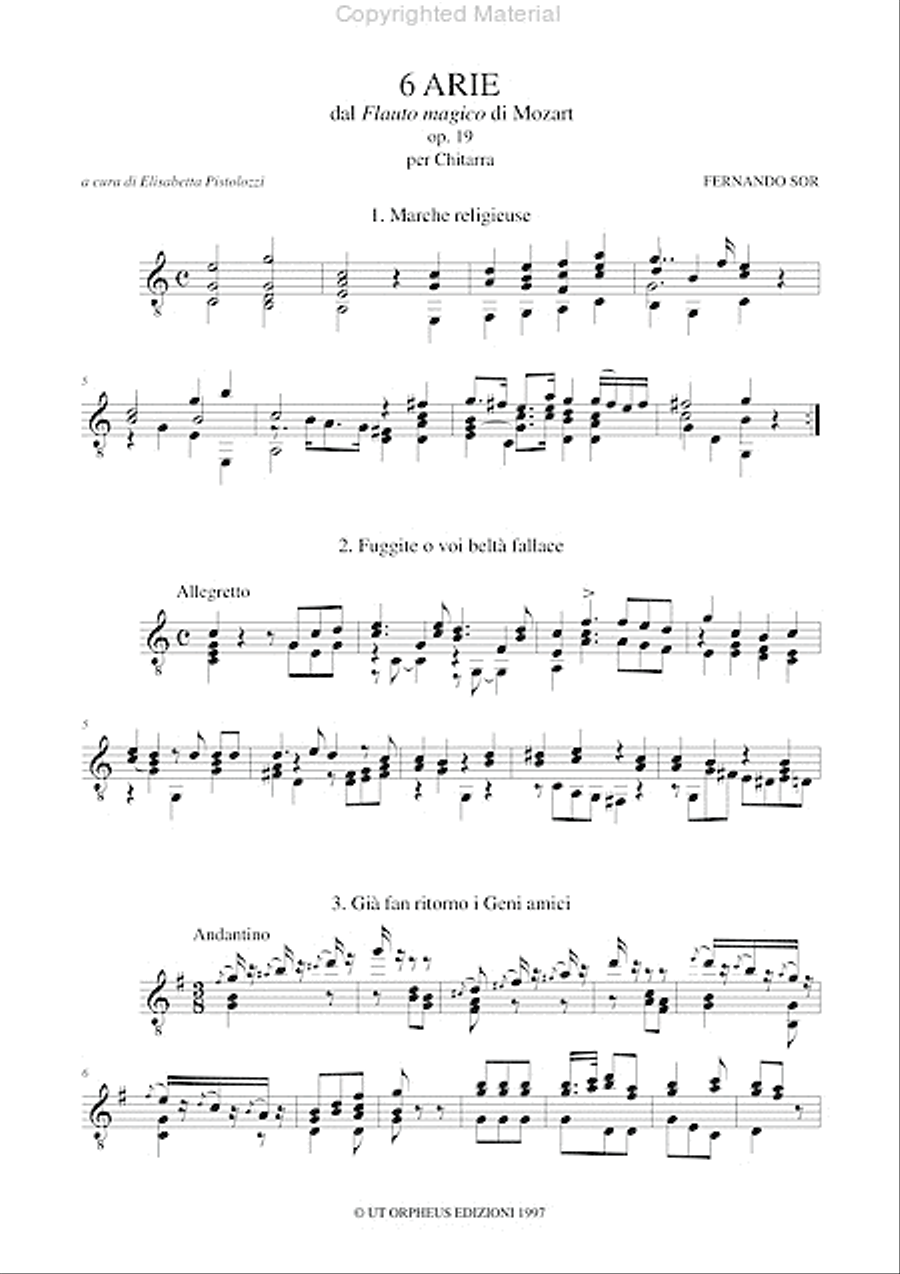 6 Airs Op. 19 from Mozart’s 