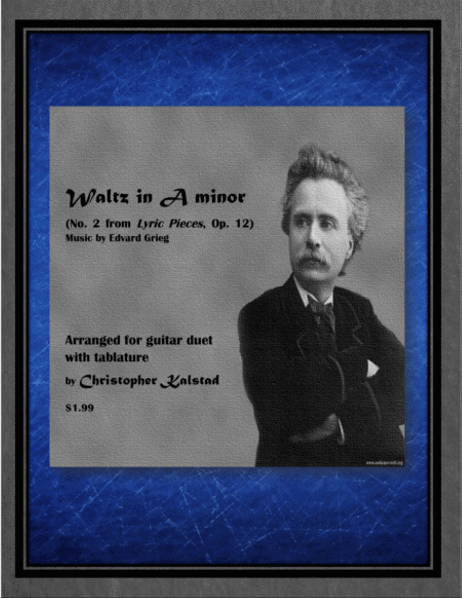Waltz in A minor (Grieg - Guitar Duet) Classical Guitar scores gallery preview page 1