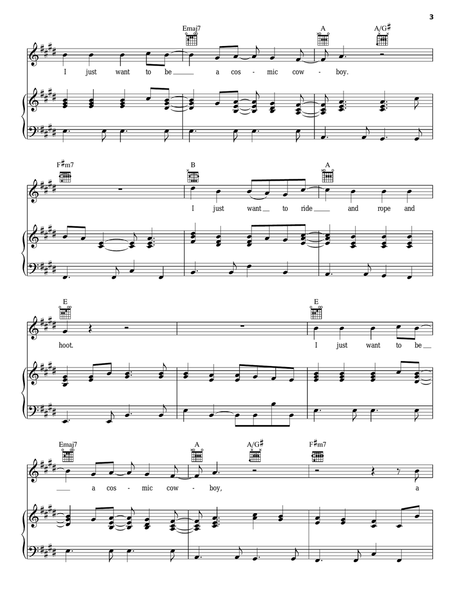 Cosmic Cowboy Cosmic Cowboy Guitar scores gallery preview page 3