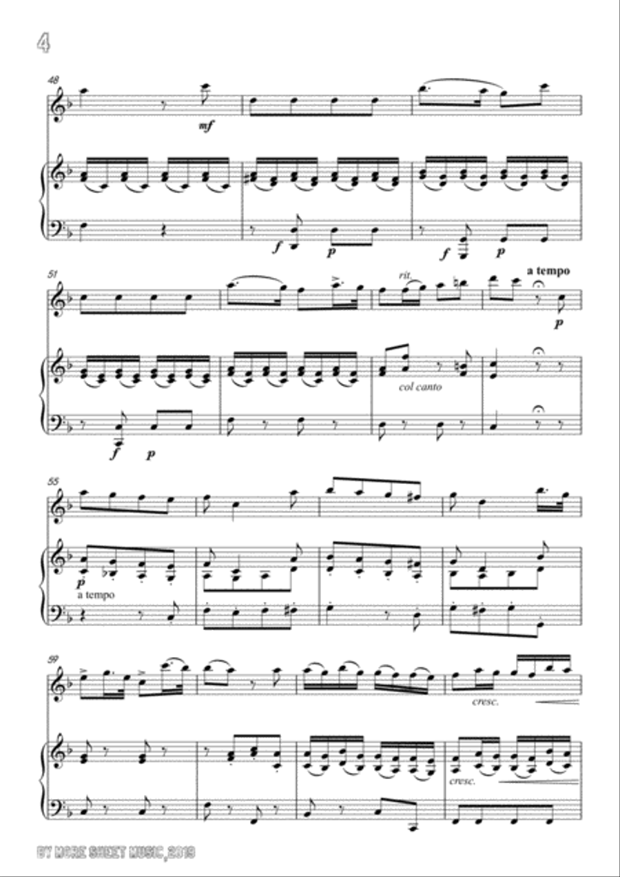 Paisiello-Chi Vuol la zingarella,for Violin and Piano Flute Solo scores gallery preview page 6