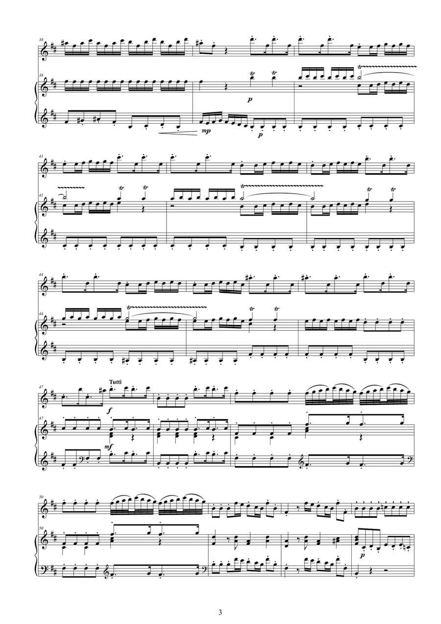 Vivaldi - Flute Concerto No.3 in D major Op.10 'Il Cardellino' RV 428 for Flute and Piano Flute Solo scores gallery preview page 3