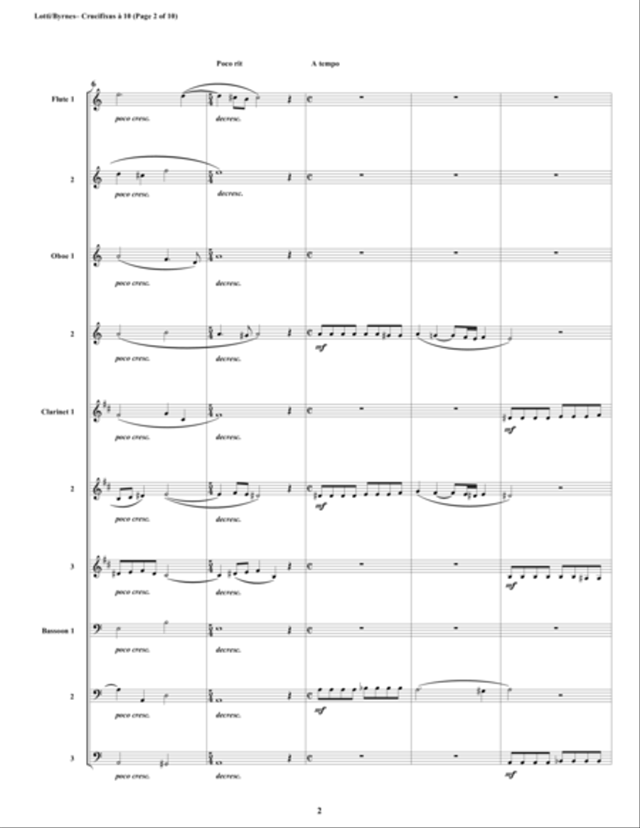 Crucifixus a 10 by Antonio Lotti (Woodwind Choir) Woodwind Ensemble scores gallery preview page 2