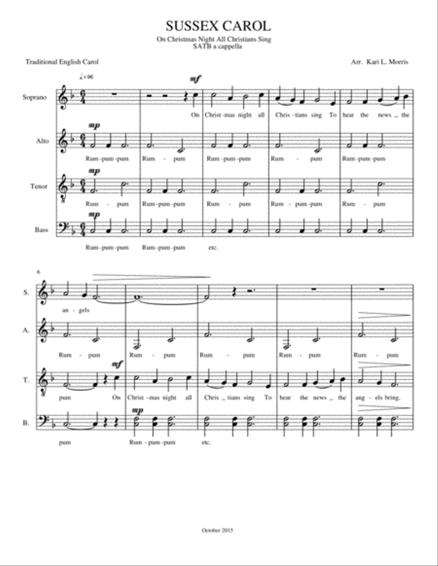 Sussex Carol Sussex Carol 4-Part scores gallery preview page 1