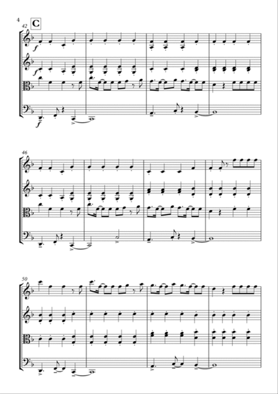 Came Here For Love String Quartet scores gallery preview page 5