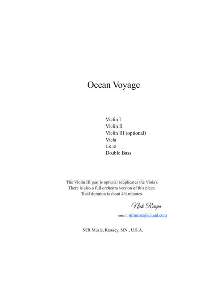 Ocean Voyage (string orchestra) image number null