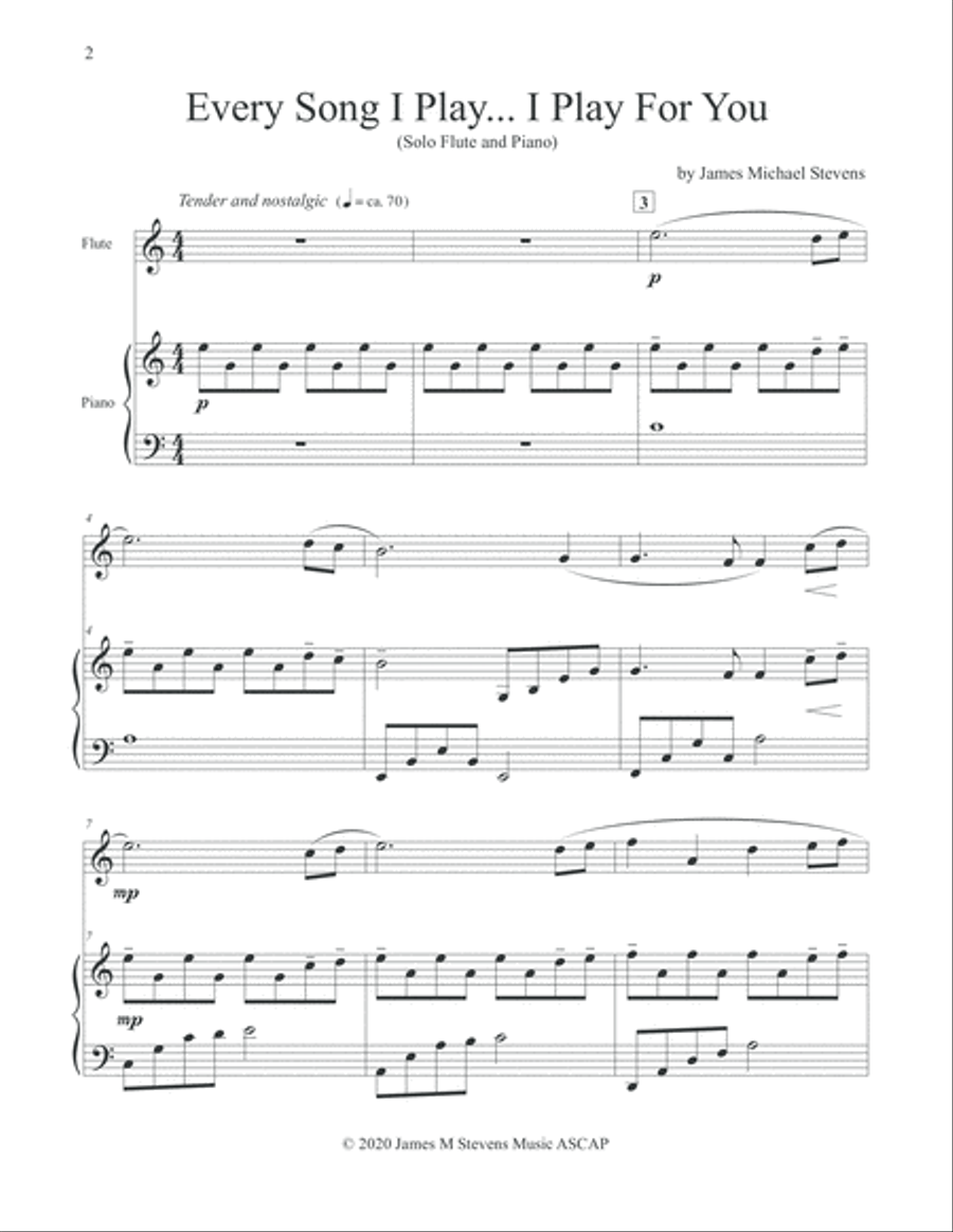 Every Song I Play... I Play For You - Flute & Piano Flute Solo scores gallery preview page 2