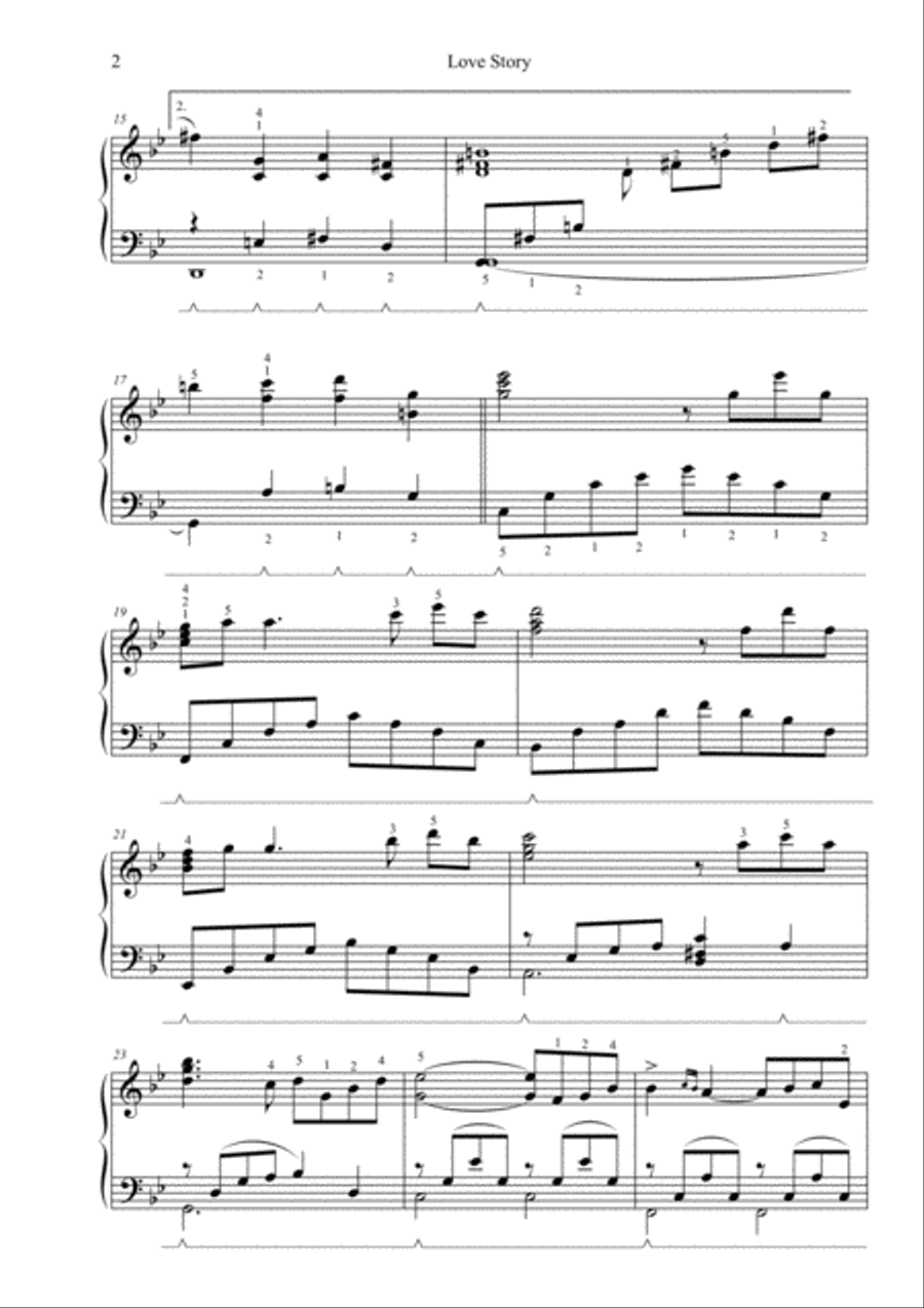 Love Story Love Story Piano Solo scores gallery preview page 2