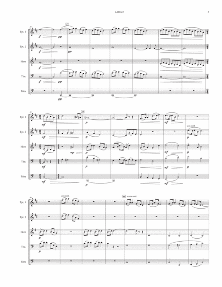 LARGO from The New World Symphony (for brass quintet) image number null