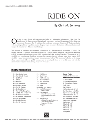 Book cover for Ride On: Score