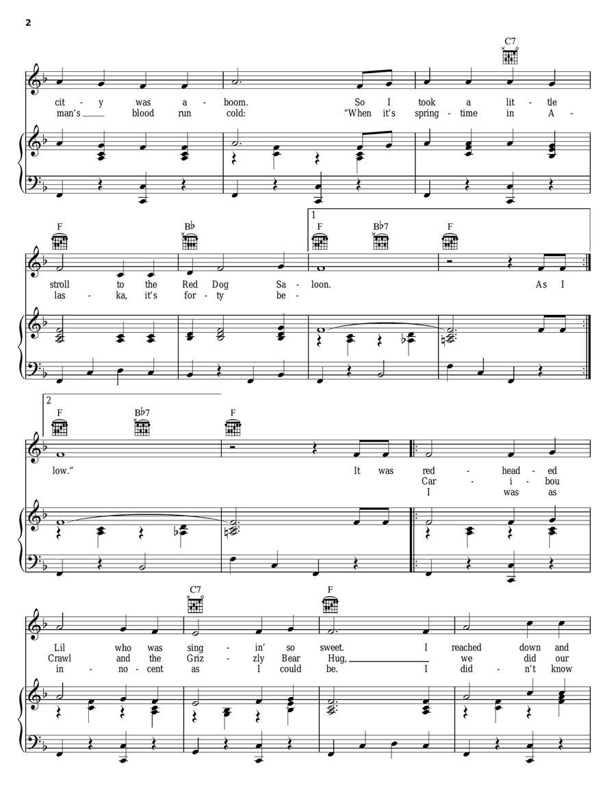 When It's Springtime In Alaska (It's Forty Below) Piano, Vocal, Guitar scores gallery preview page 2