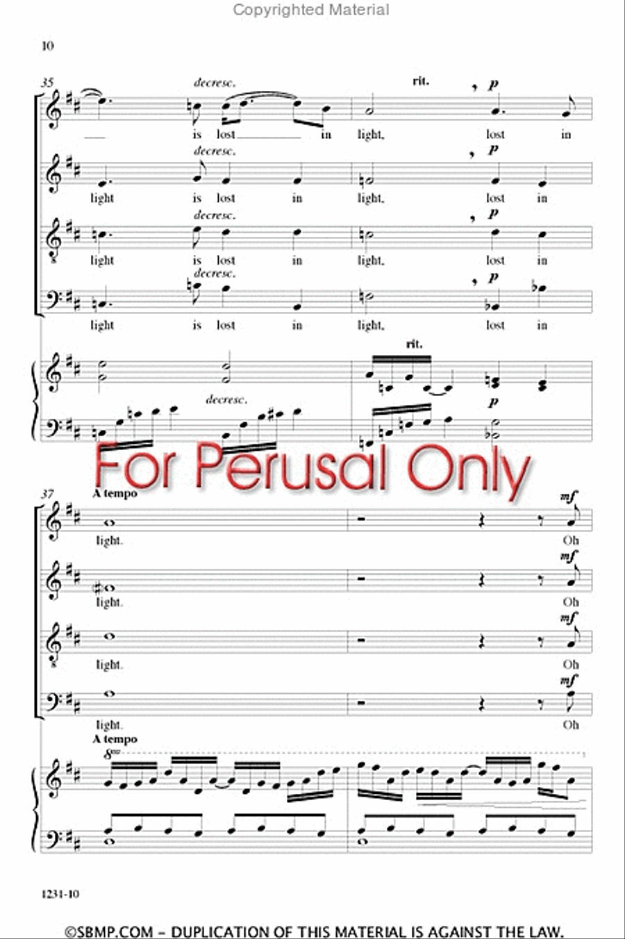I Am Not Yours - SATB Octavo 4-Part scores gallery preview page 9
