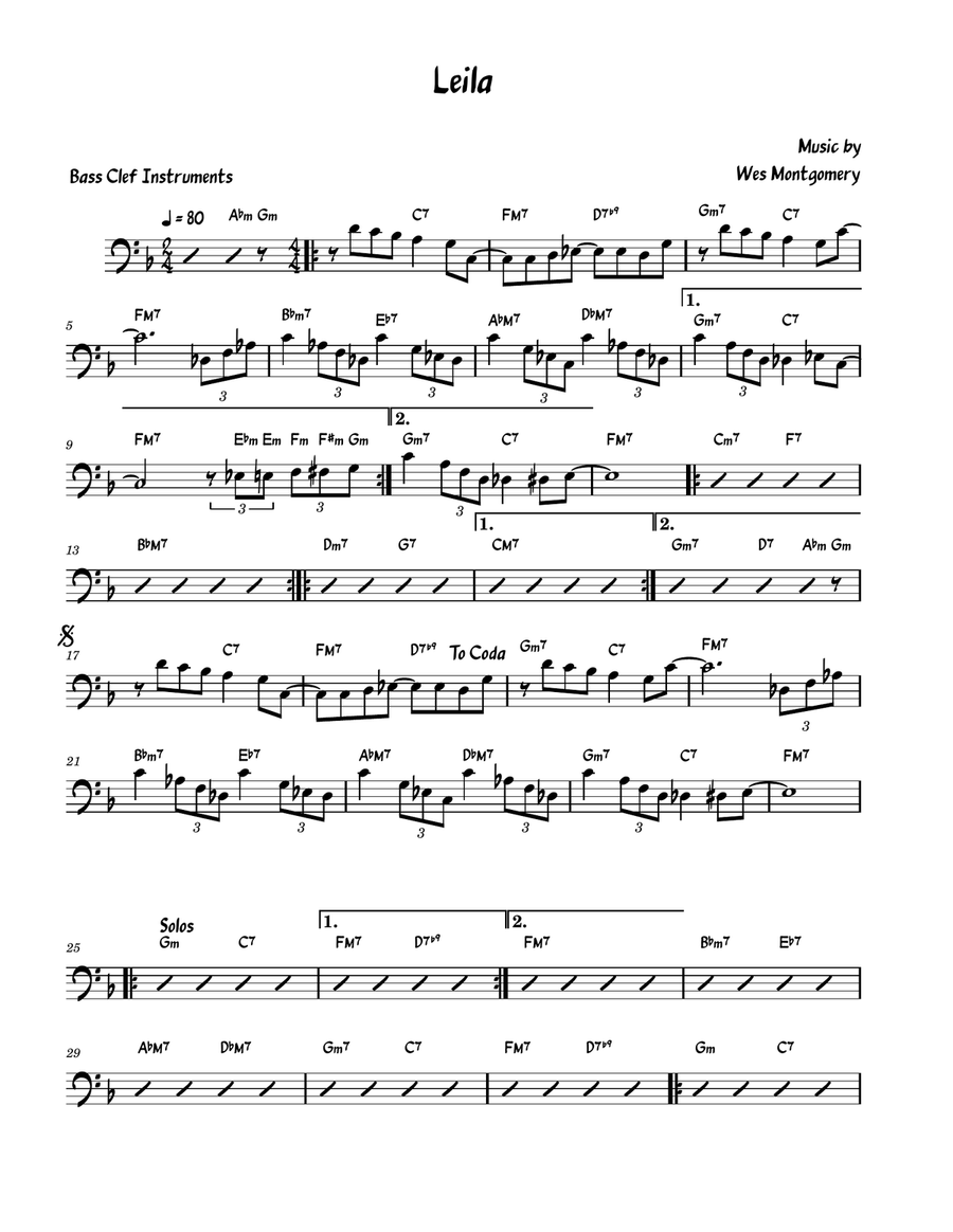 Leila Leila Piano scores gallery preview page 1