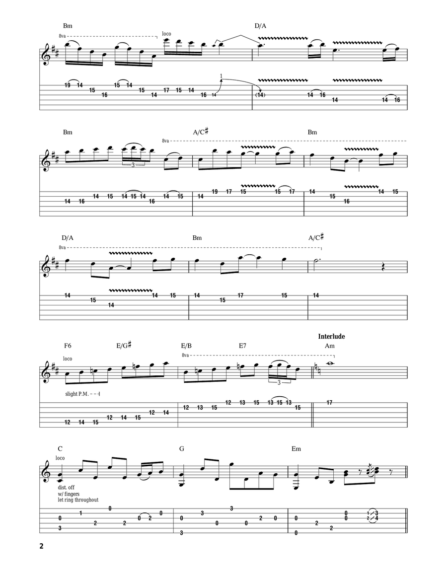 Fade To Black Acoustic Guitar scores gallery preview page 2