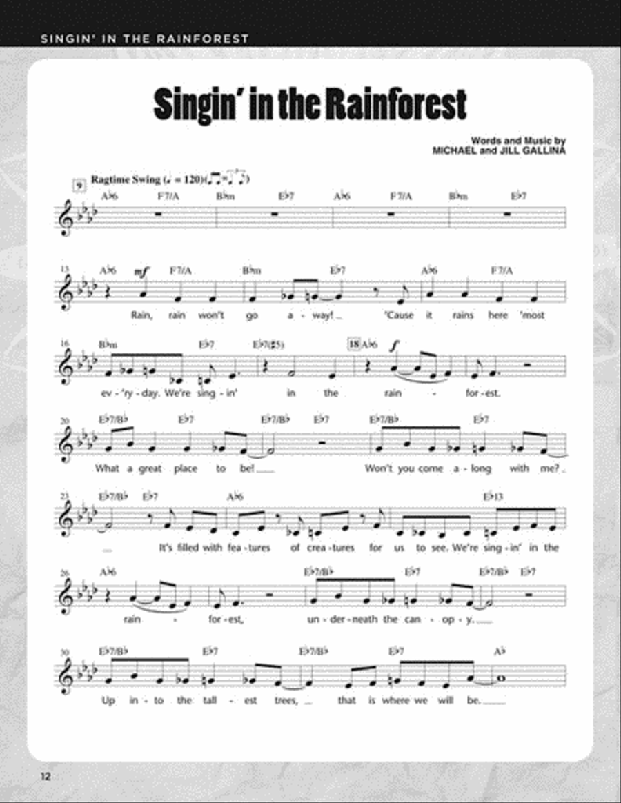 Singin' in the Rainforest Unison Choir scores gallery preview page 3
