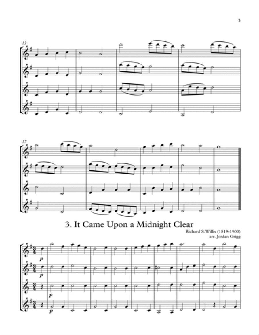 14 Christmas Carols (arranged for Sax Quartet AATB) Saxophone Solo scores gallery preview page 3