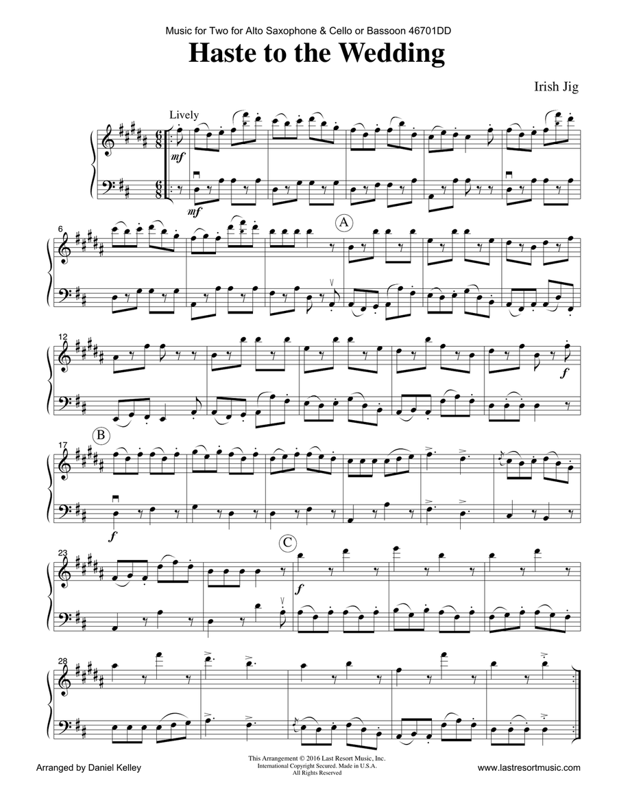 Music for Two - Duets for Alto Saxophone & Cello or Bassoon Woodwind Ensemble scores gallery preview page 4