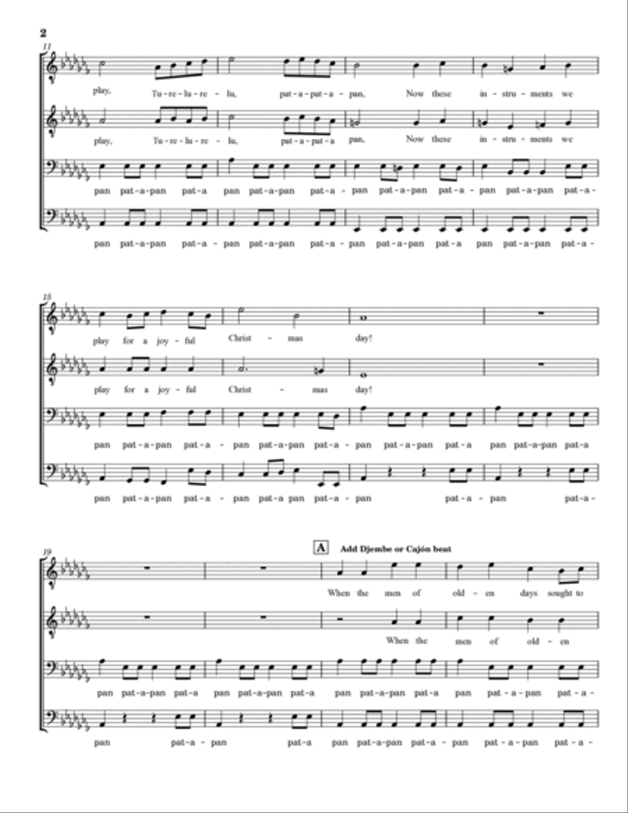 The Little Drummer Boy TTBB scores gallery preview page 2