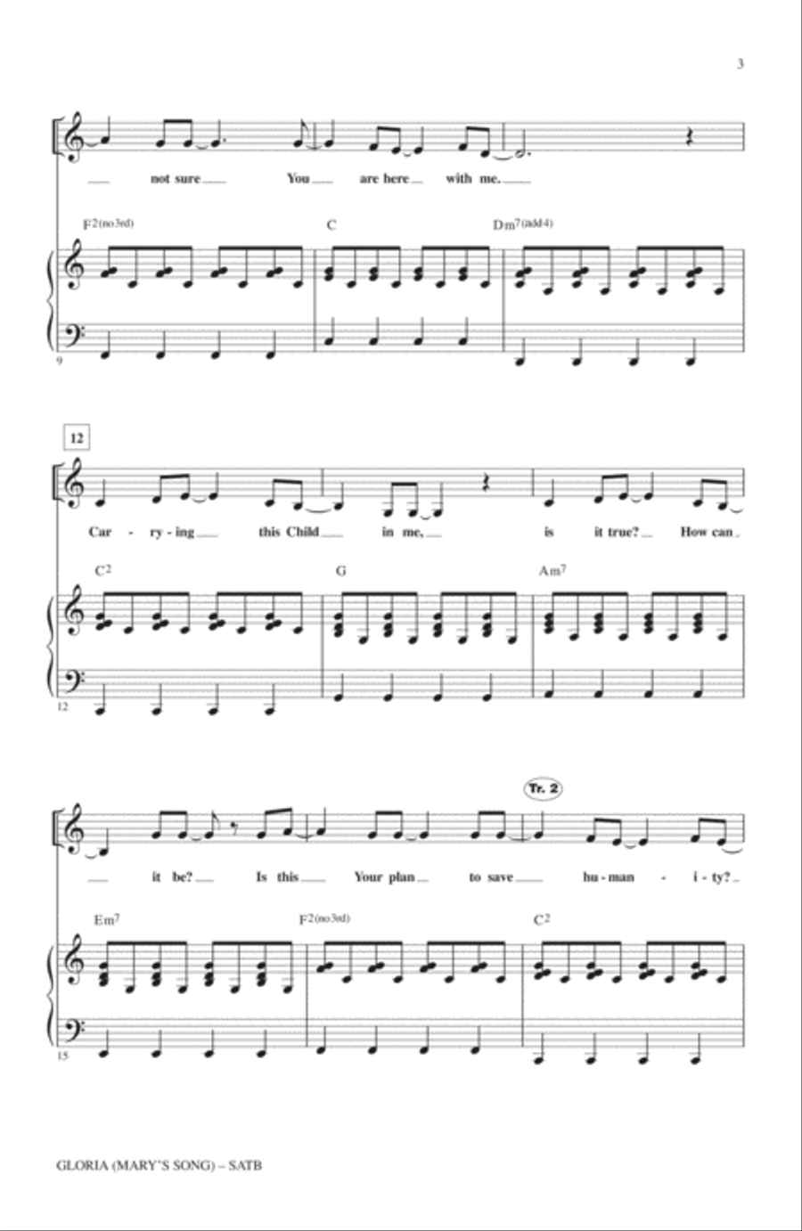 Gloria (Mary's Song) Gloria (Mary's Song) 4-Part scores gallery preview page 2