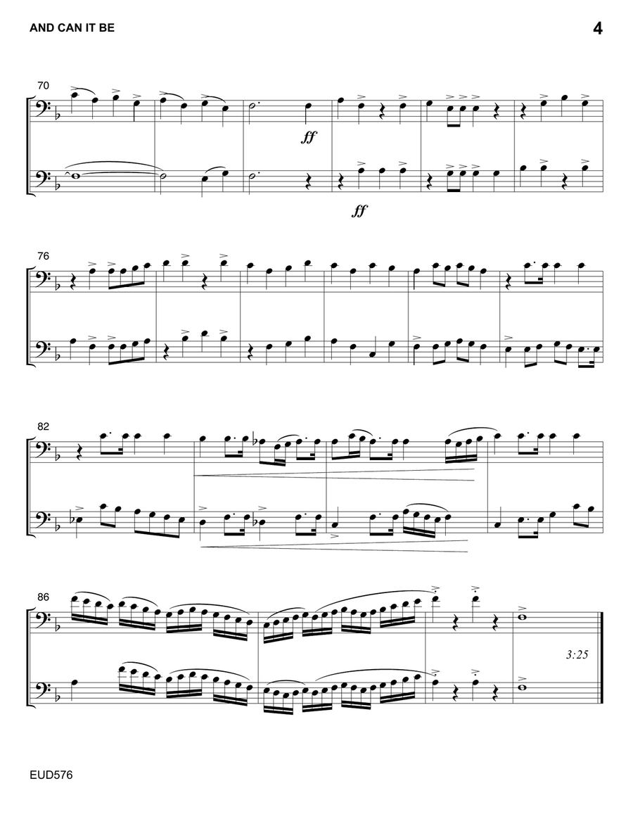 AND CAN IT BE - TROMBONE/EUPHONIUM DUET (unaccompanied) Brass Duet scores gallery preview page 4