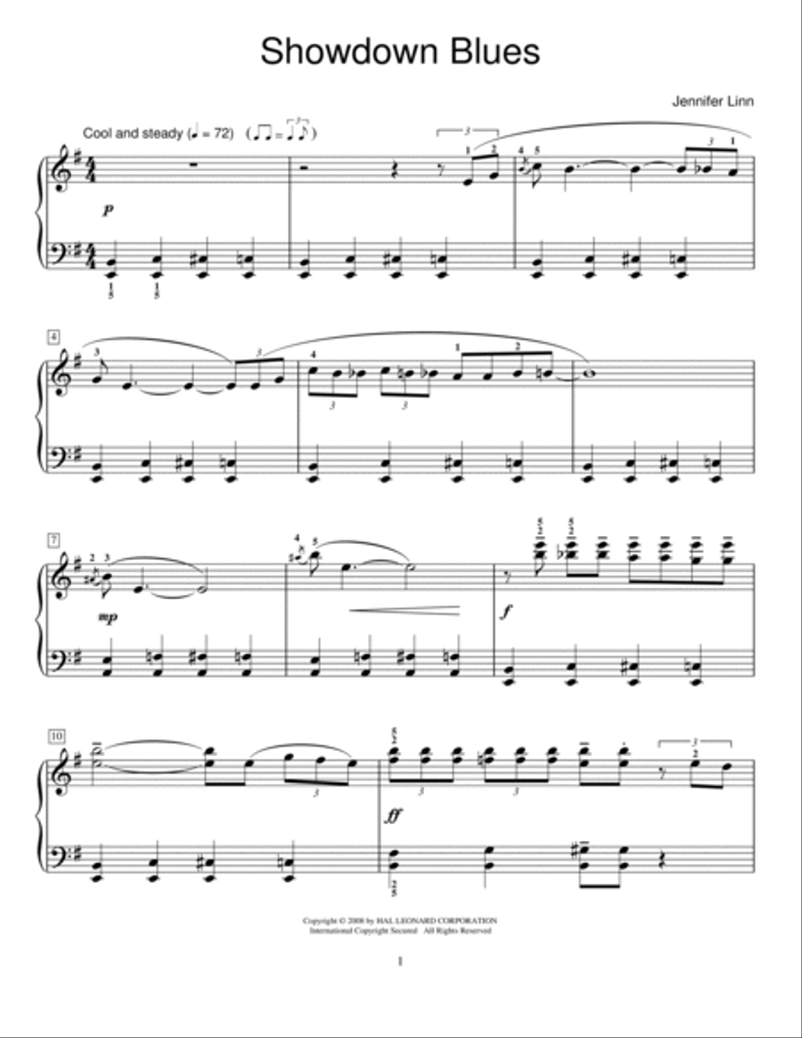 Showdown Blues Showdown Blues Piano Method scores gallery preview page 1