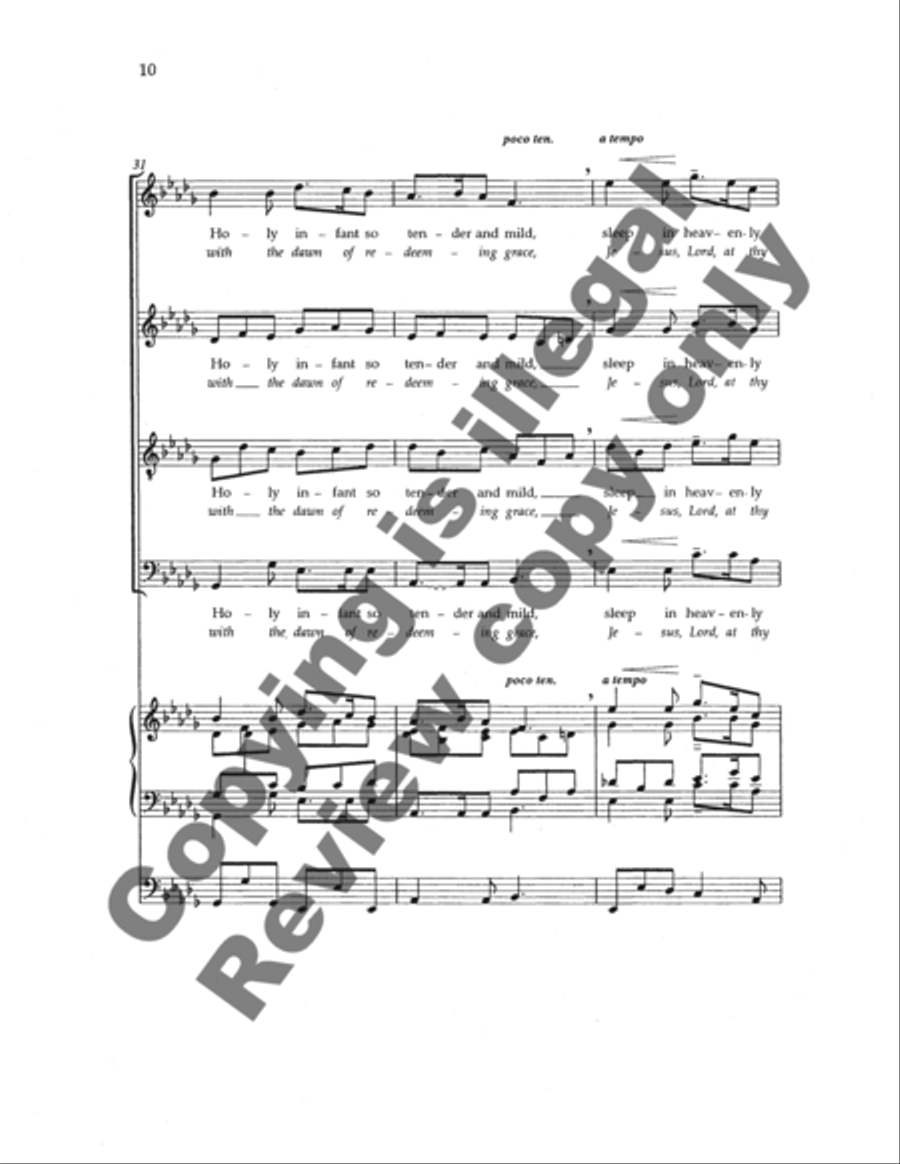 Silent Night (Stille Nacht/Noche de Paz) 4-Part scores gallery preview page 18