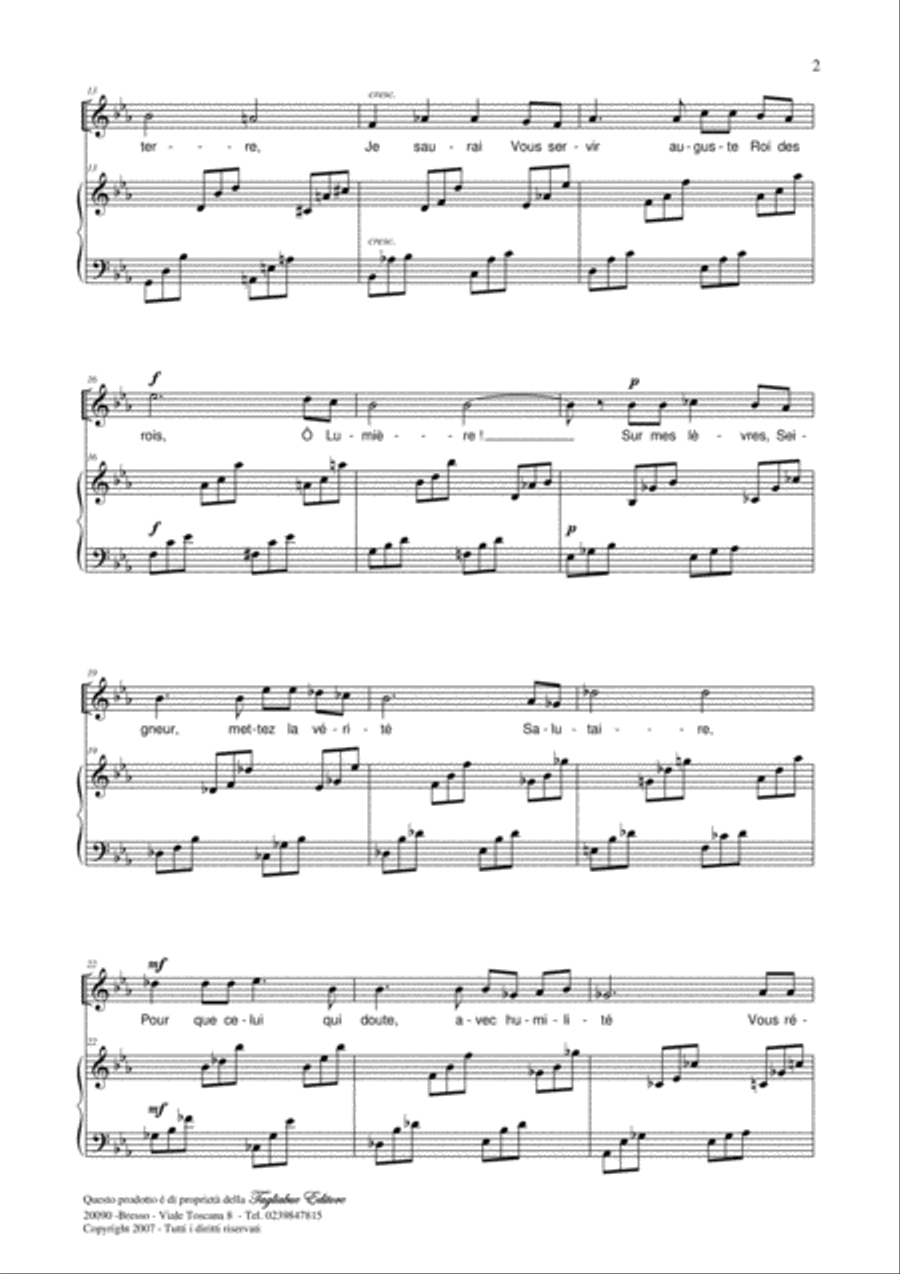 EN PRIERE - G. Fauré - For Soprano (or Tenor) and Piano High Voice scores gallery preview page 2