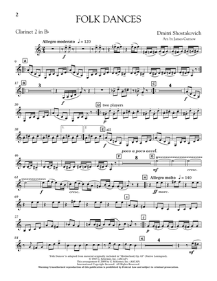 Folk Dances (arr. James Curnow) - Bb Clarinet 2