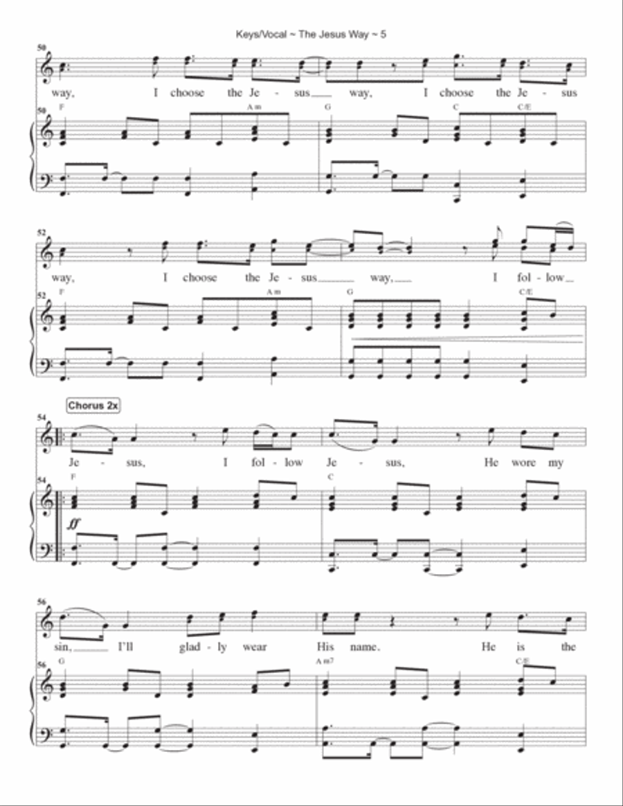 The Jesus Way The Jesus Way Piano, Vocal, Guitar scores gallery preview page 6