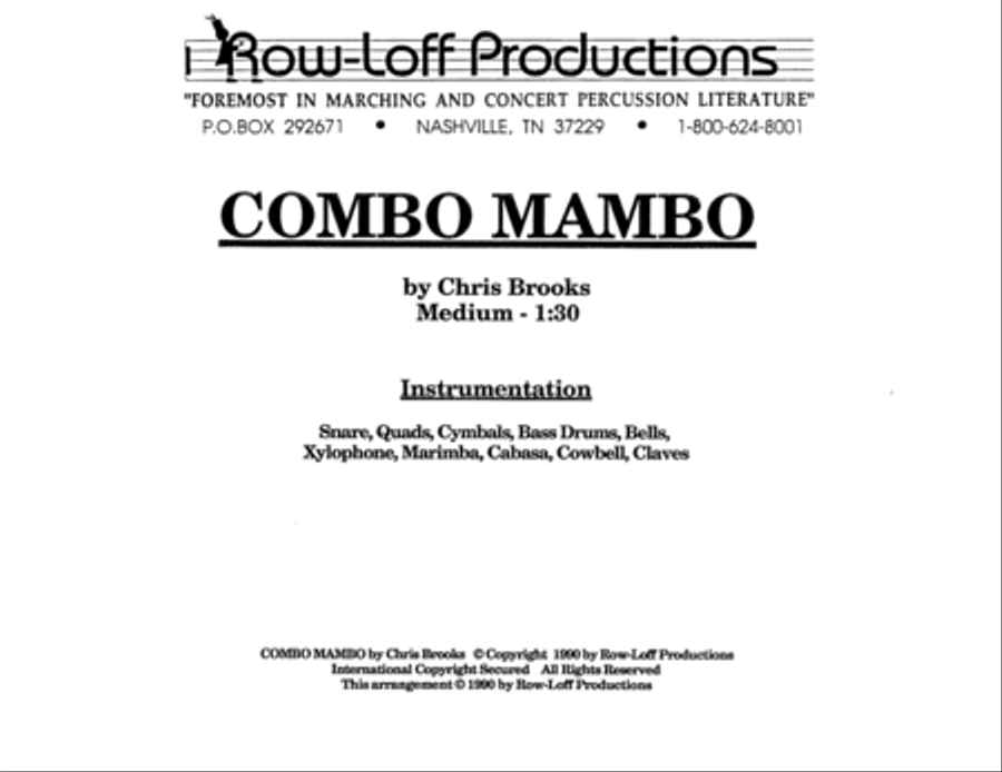Combo Mambo w/Tutor Tracks Percussion Ensemble scores gallery preview page 2