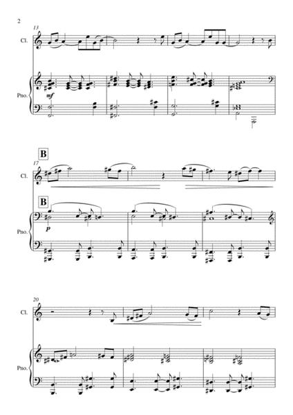 Three pieces for clarinet and piano Clarinet Solo - Digital Sheet Music