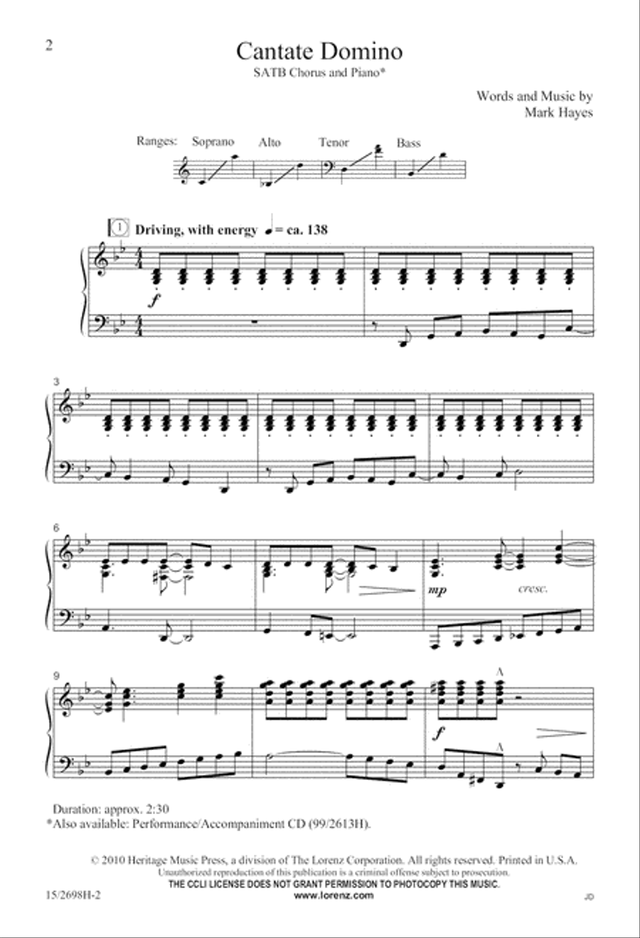 Cantate Domino Cantate Domino 4-Part scores gallery preview page 2