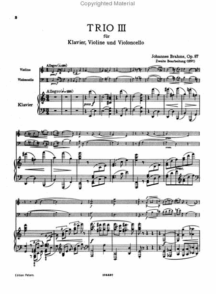 Piano Trio, Op. 87