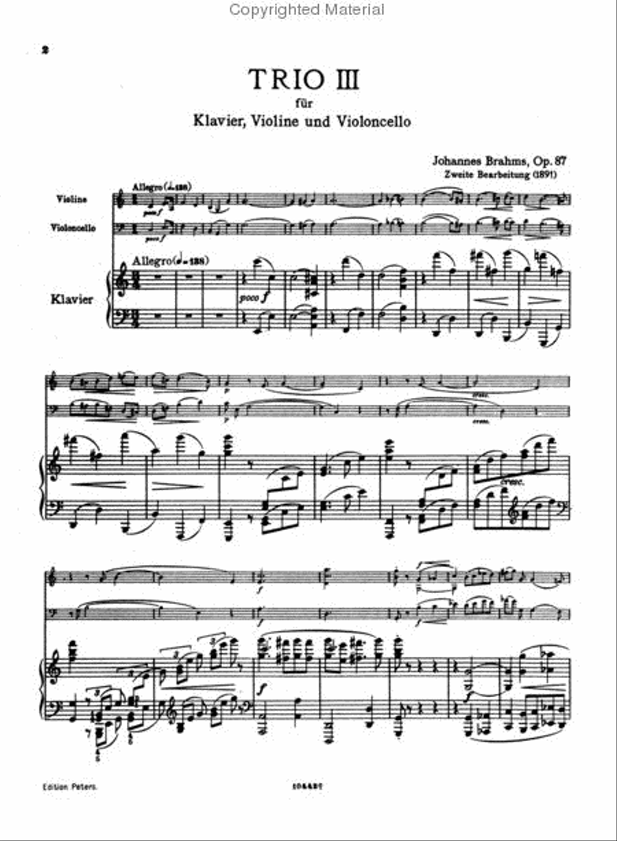 Piano Trio, Op. 87 Piano Trio, Op. 87 Piano Trio scores gallery preview page 2