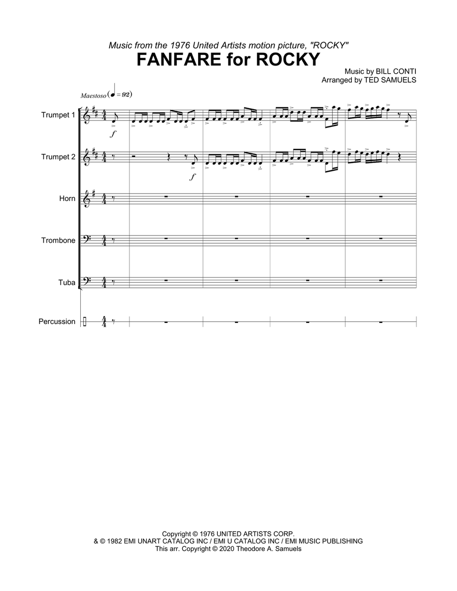 Fanfare For Rocky Brass Ensemble scores gallery preview page 2