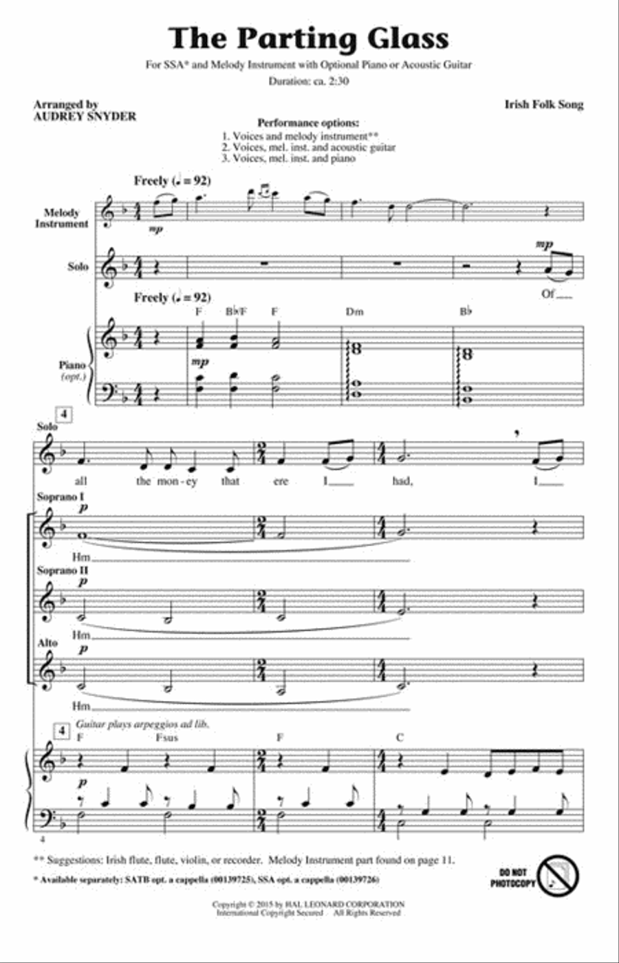 The Parting Glass The Parting Glass SSA scores gallery preview page 2