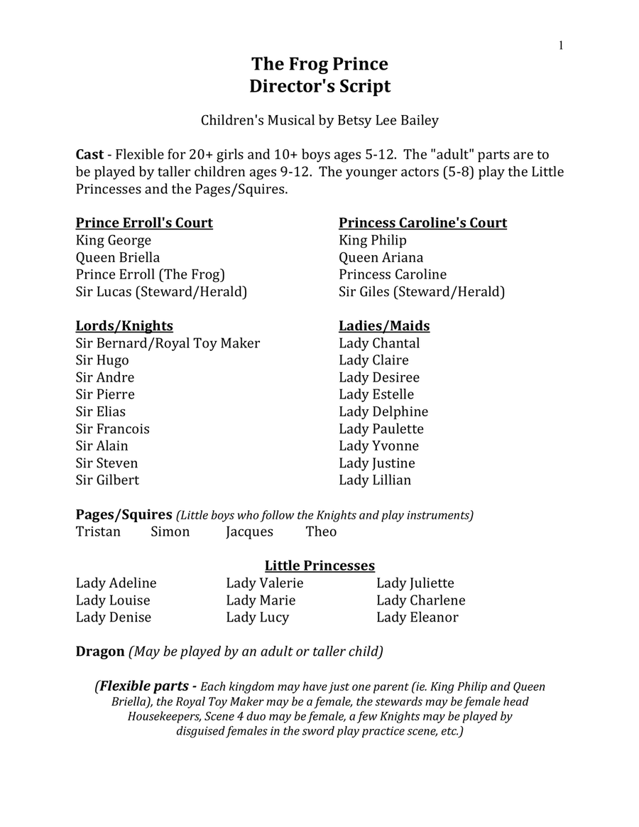 The Frog Prince - Children's Musical Director's Script Small Ensemble scores gallery preview page 4