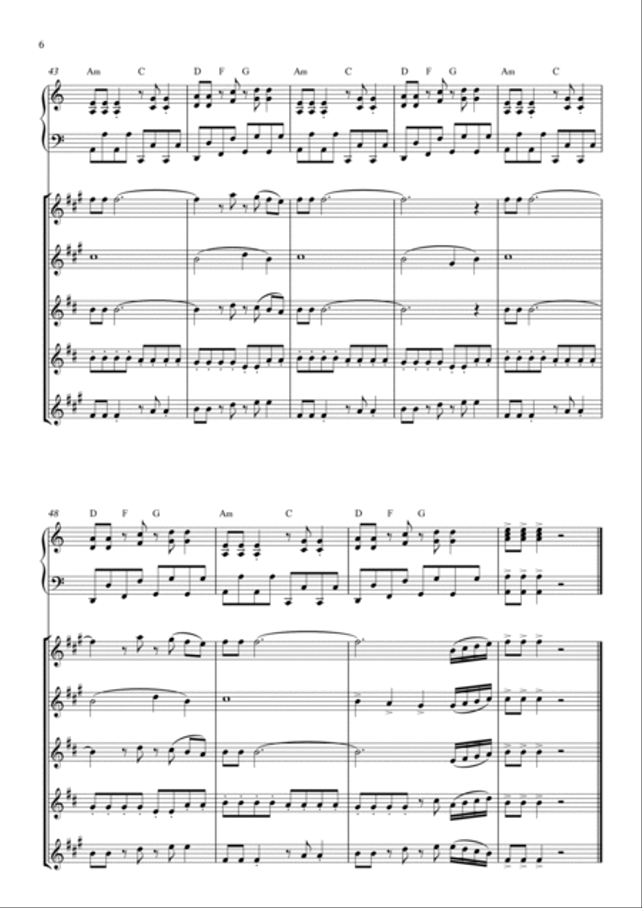 Rock You Like A Hurricane Saxophone Quintet scores gallery preview page 6