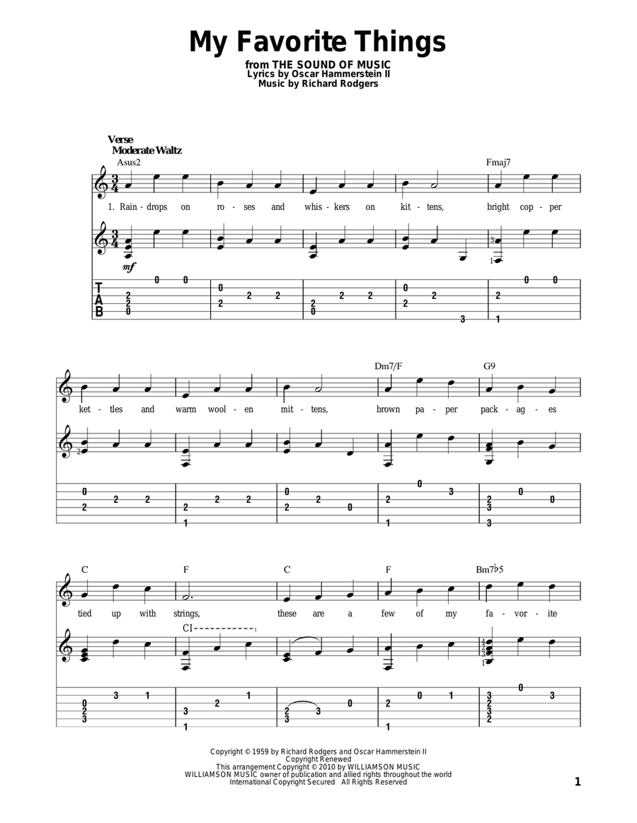 My Favorite Things Electric Guitar scores gallery preview page 1