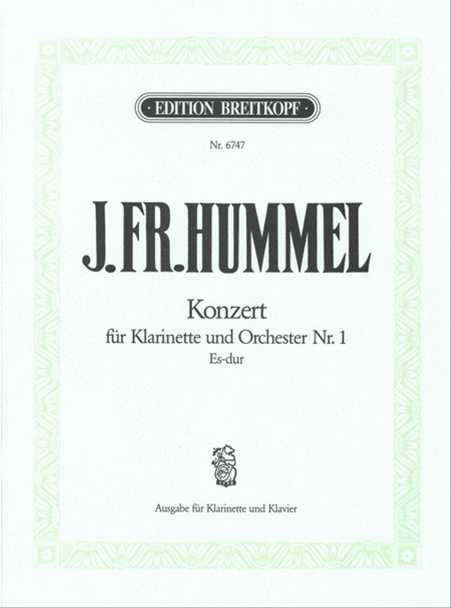 Clarinet Concerto No. 1 in Eb major Clarinet Solo scores gallery preview page 1