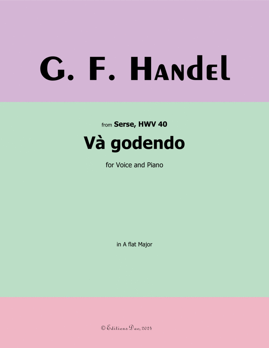Và godendo, by Handel, in A flat Major Voice scores gallery preview page 1