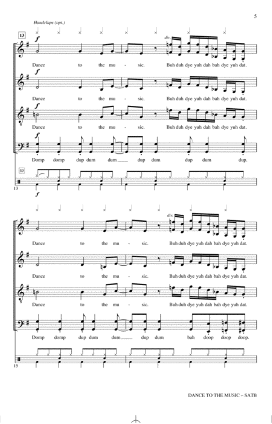 Dance To The Music (arr. Paul Langford) 4-Part scores gallery preview page 4
