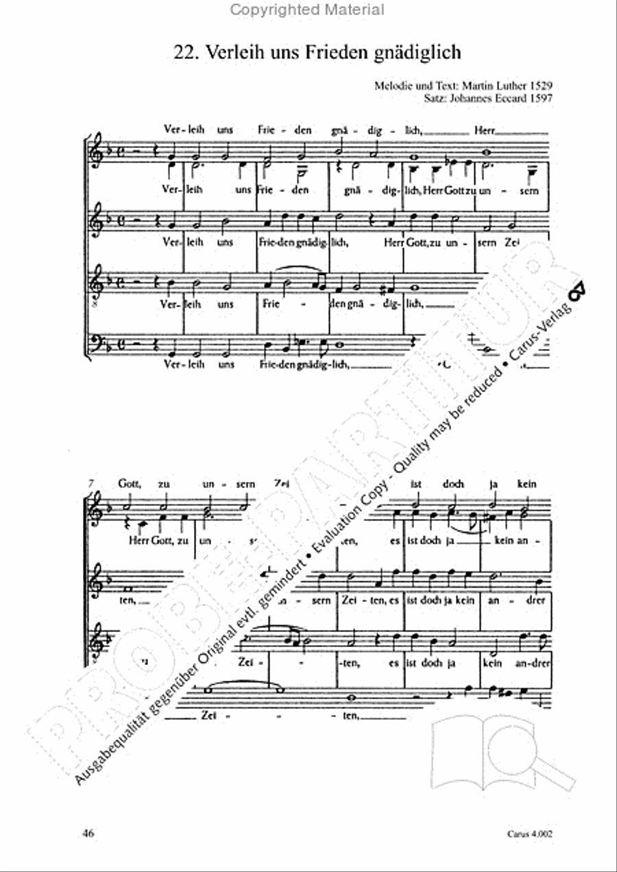 Eccard: 29 Choralbearbeitungen Collection / Songbook scores gallery preview page 47