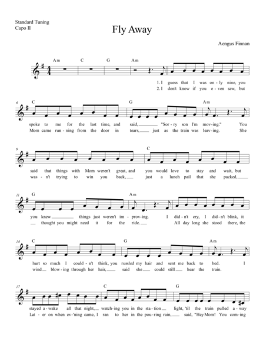 Fly Away Acoustic Guitar scores gallery preview page 1